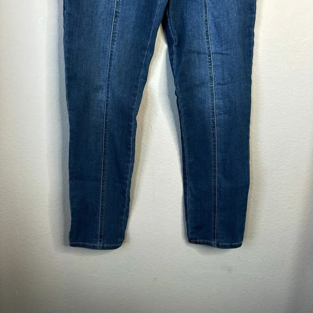 CAMILA COELHO Front Seamed Jeans Tapered Skinny Size 2 Patch Pockets